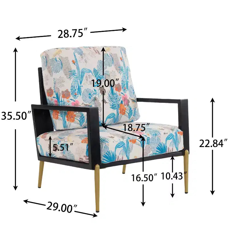 Fauteuil moderne du milieu du siècle en métal et bois d’hévéa, revêtement en velours