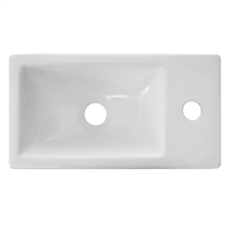 Combinación de tocador de baño de 16 con lavabo, gabinete con puertas de cierre suave, tocador flotante de pared con lavabo para baños pequeños