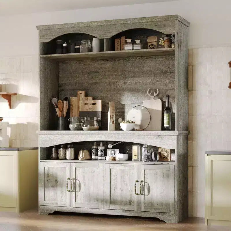 Meuble de rangement rustique multifonction, vitrine et bibliothèque, meuble de rangement pour salon, vaisselier de cuisine pour ranger la vaisselle
