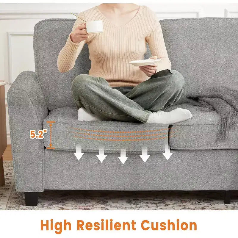 3-Sitzer-Sofa, übergroßes modernes Chenille-Sofa, 83 Zoll, bequemes Sofa mit tiefer Sitzfläche, ausziehbares Loveseat, waschbares, gemütliches Wolkensofa für Homeoffice und Wohnung