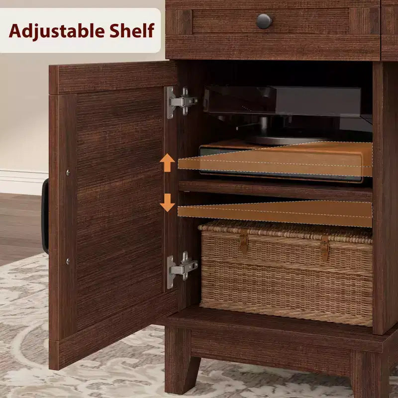 Chefschreibtisch mit Schubladen, Schreibtisch im Landhausstil fürs Homeoffice mit Ladestation, 60-Zoll-Schreibtisch aus Holz zum Schreiben und für den Computer, mit Aktenschrank-Stauraum