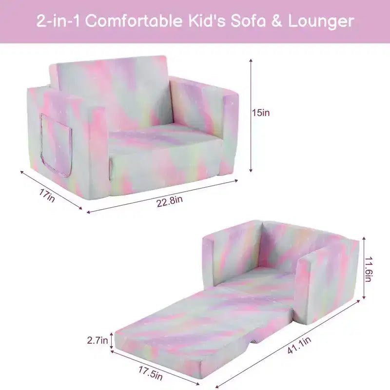 1-teiliges ausklappbares Kindersofa aus Vollschaumstoff, Einzelbett