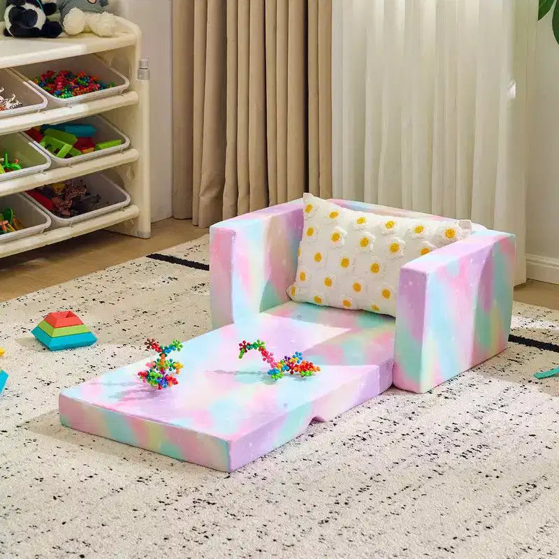 1-teiliges ausklappbares Kindersofa aus Vollschaumstoff, Einzelbett