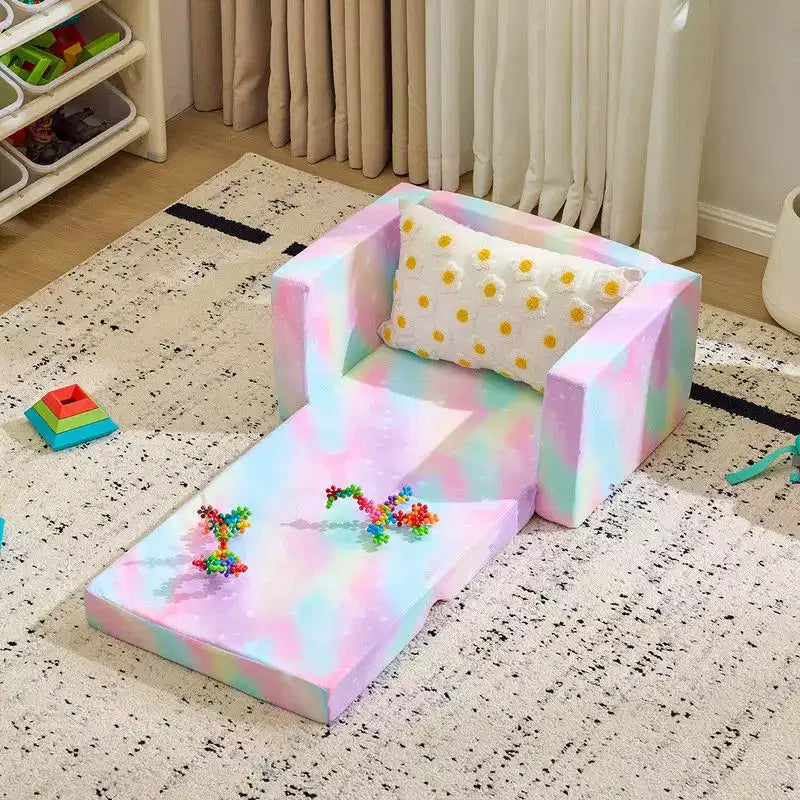 1-teiliges ausklappbares Kindersofa aus Vollschaumstoff, Einzelbett