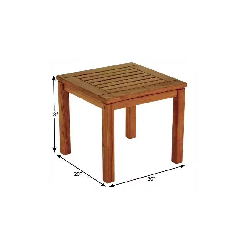 Table d’appoint carrée en bois massif brun de 18