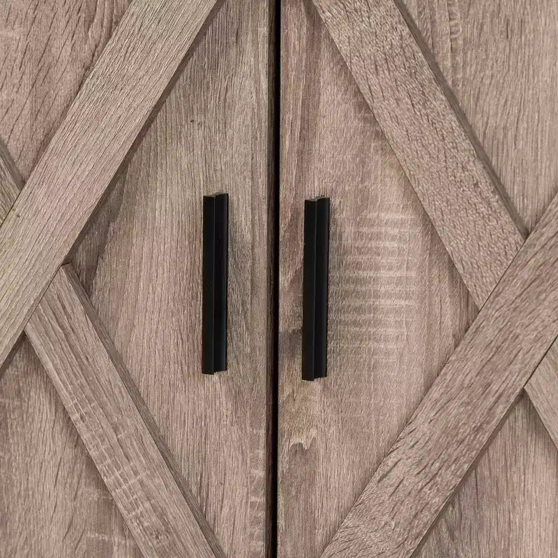 Meuble à chaussures en bois de style rustique, 2 portes, chêne brun : rangement d’entrée, peut contenir 9 paires