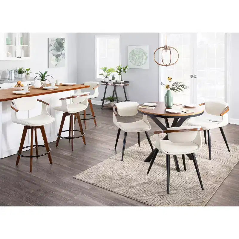 Barhocker in Tresenhöhe im Mid-Century-Modern-Stil