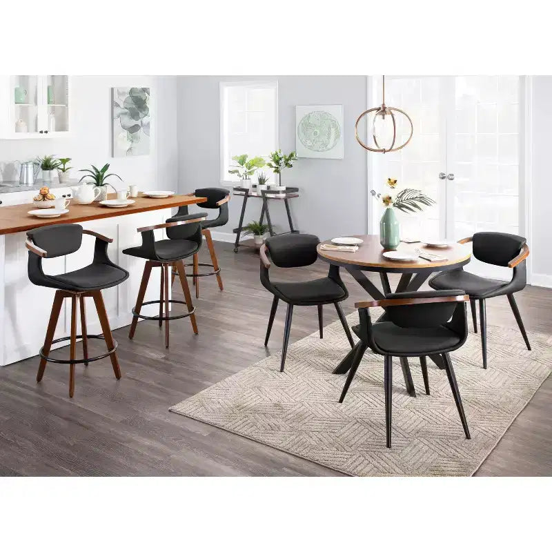 Barhocker in Tresenhöhe im Mid-Century-Modern-Stil