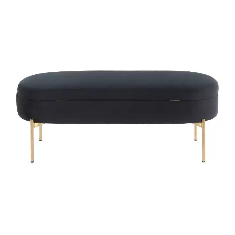 Banc de rangement contemporain rembourré de 48 pouces