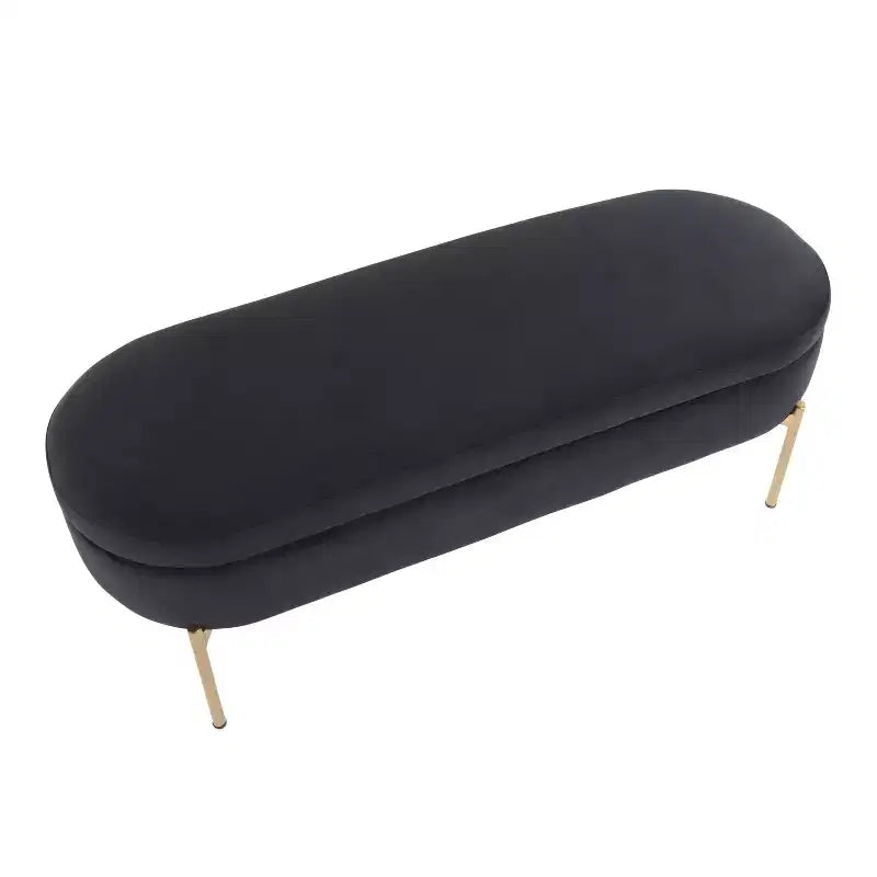 Banc de rangement contemporain rembourré de 48 pouces