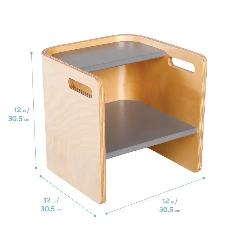 Chaise cube polyvalente en bois courbé pour tout-petit