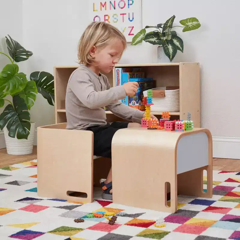 Chaise cube polyvalente en bois courbé pour tout-petit