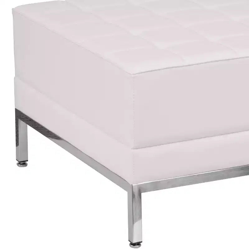 Gesteppter und geknöpfter modularer Polsterhocker