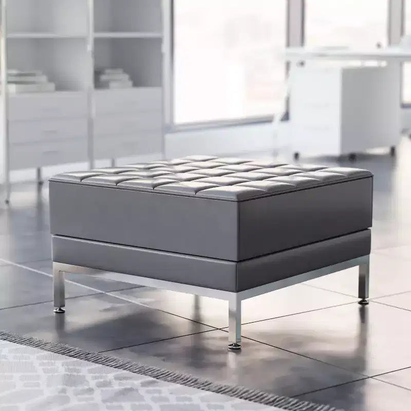Gesteppter und geknöpfter modularer Polsterhocker