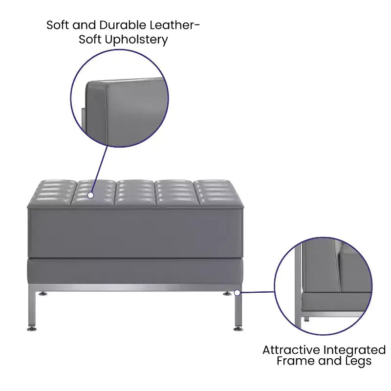 Gesteppter und geknöpfter modularer Polsterhocker