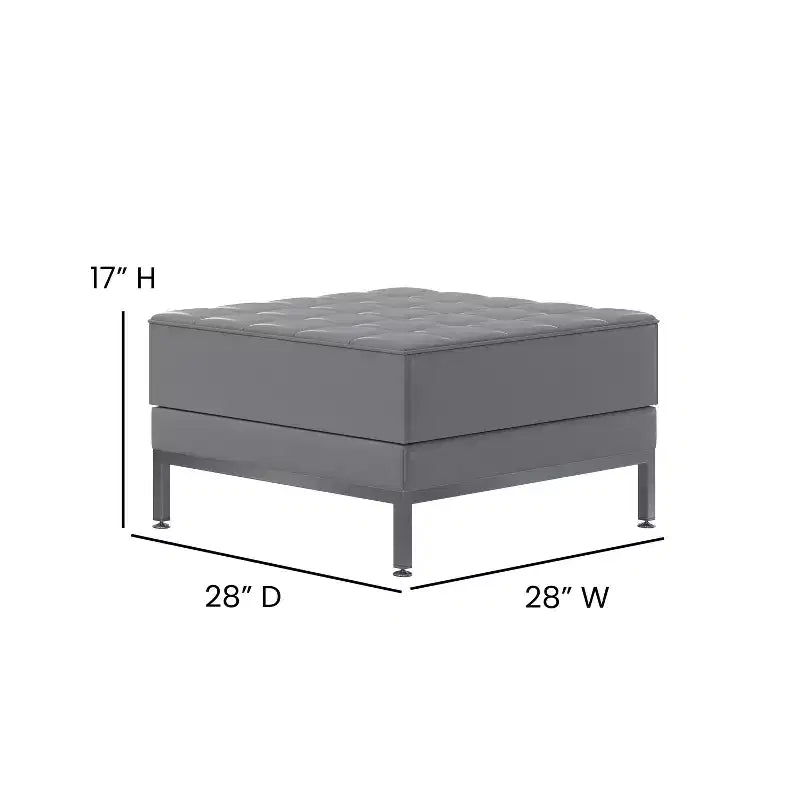 Gesteppter und geknöpfter modularer Polsterhocker