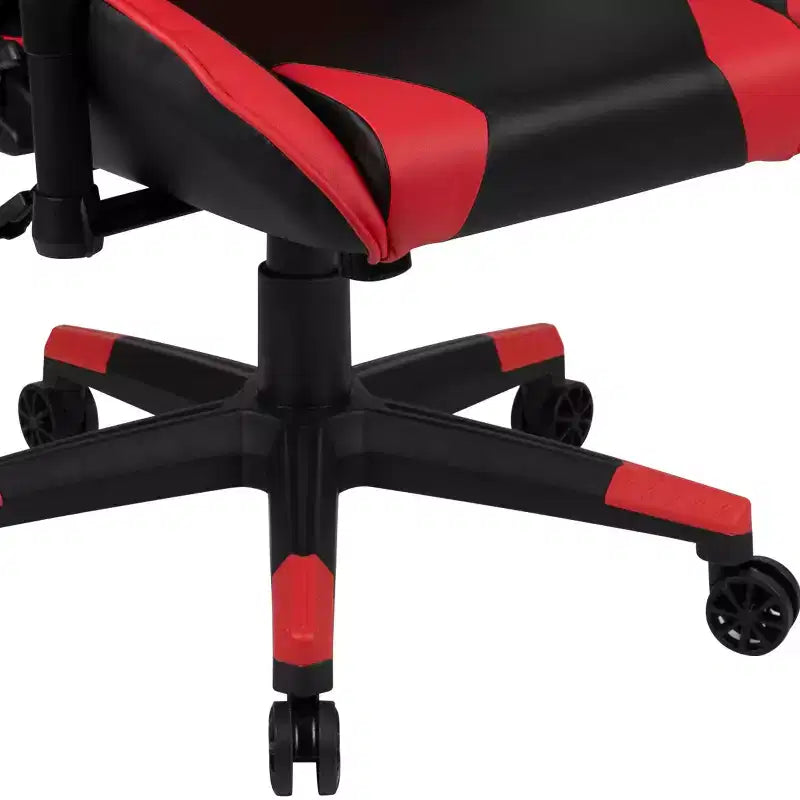 Ensemble bureau de jeu et chaise de jeu inclinable avec porte-gobelet et crochet pour casque