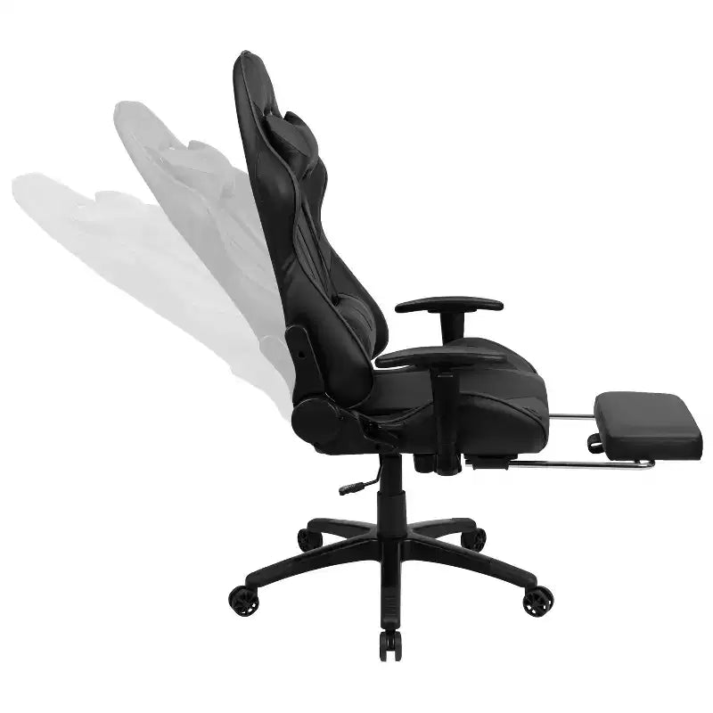 Chaise de jeu de course ergonomique pour bureau et ordinateur, avec dossier entièrement inclinable et coulisse