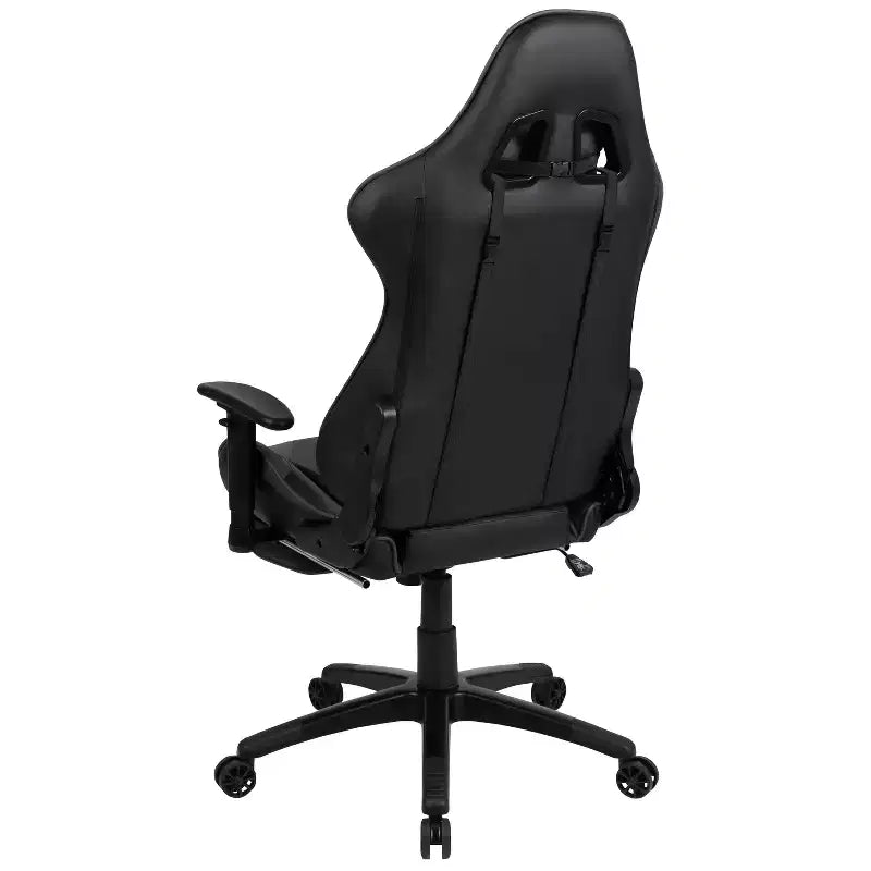 Chaise de jeu de course ergonomique pour bureau et ordinateur, avec dossier entièrement inclinable et coulisse