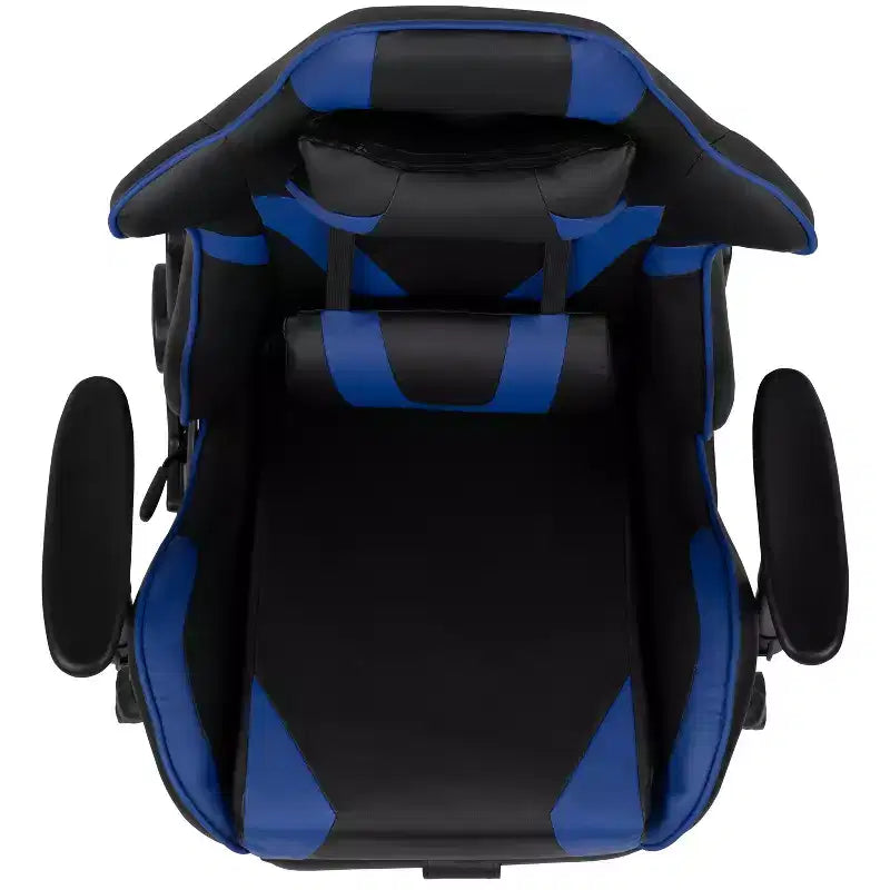 Chaise de jeu de course ergonomique pour bureau et ordinateur, avec dossier entièrement inclinable et coulisse