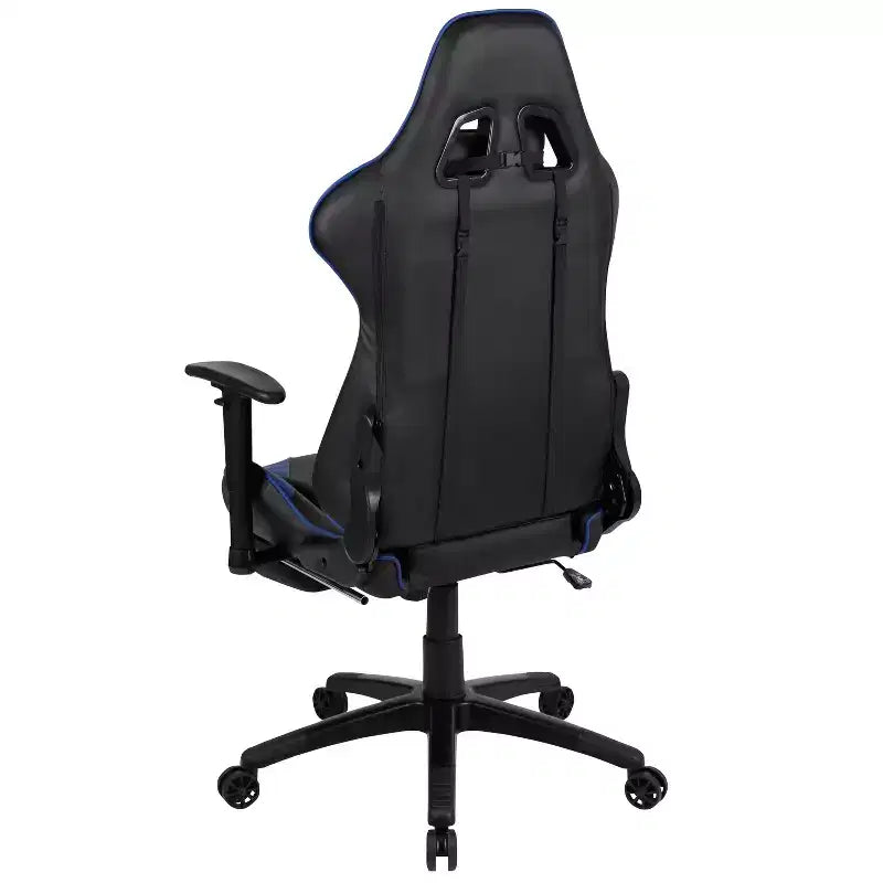Chaise de jeu de course ergonomique pour bureau et ordinateur, avec dossier entièrement inclinable et coulisse