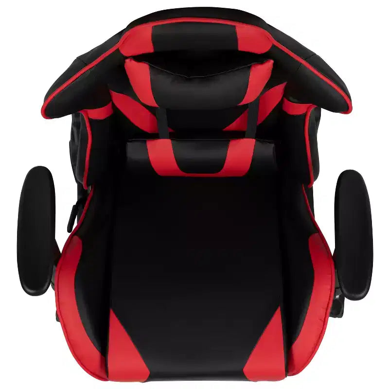 Chaise de jeu de course ergonomique pour bureau et ordinateur, avec dossier entièrement inclinable et coulisse