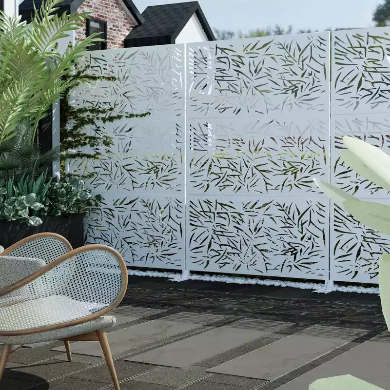 Paravent décoratif d’extérieur autoportant en métal pour terrasse