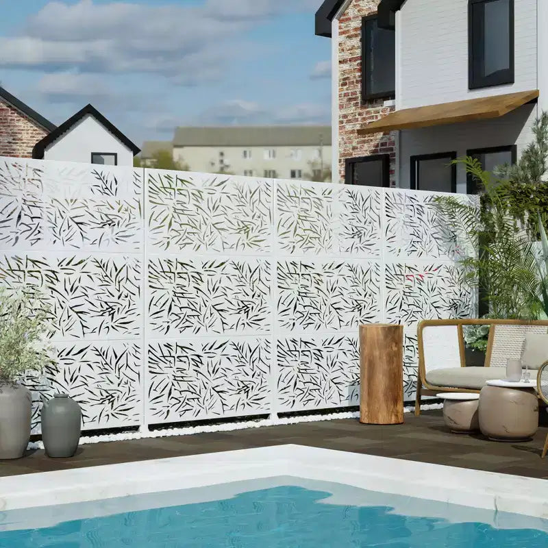 Paravent décoratif d’extérieur autoportant en métal pour terrasse