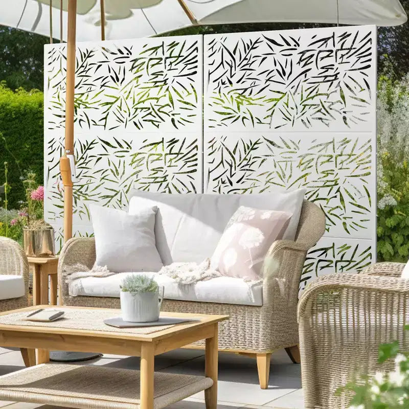 Paravent décoratif d’extérieur autoportant en métal pour terrasse