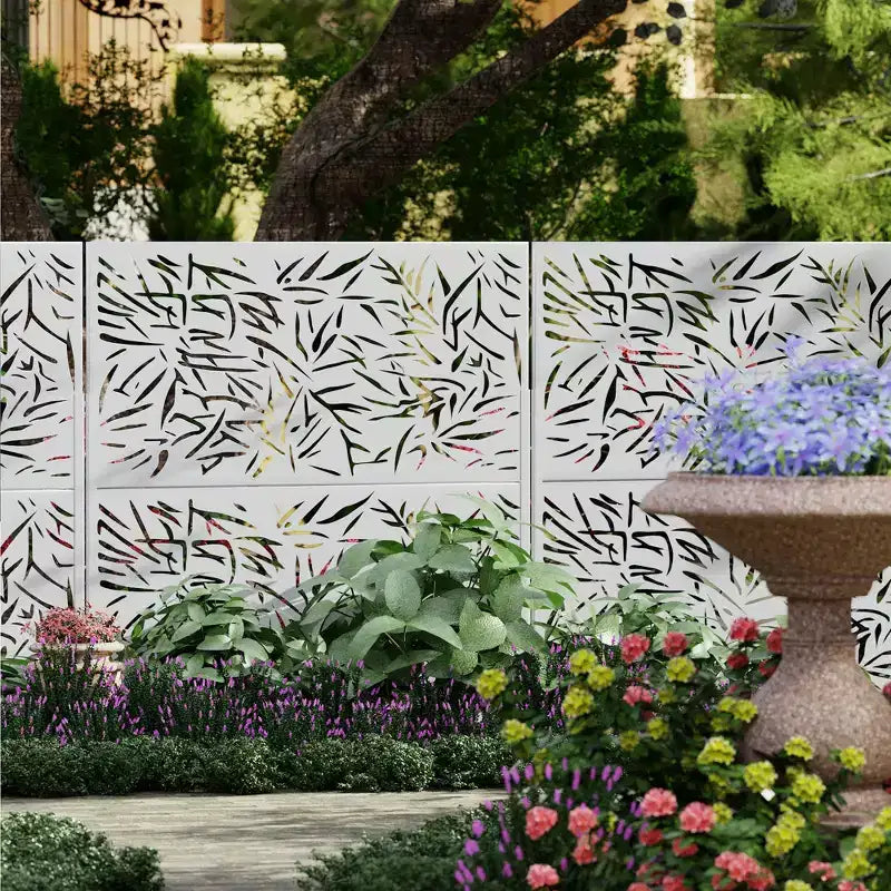 Paravent décoratif d’extérieur autoportant en métal pour terrasse