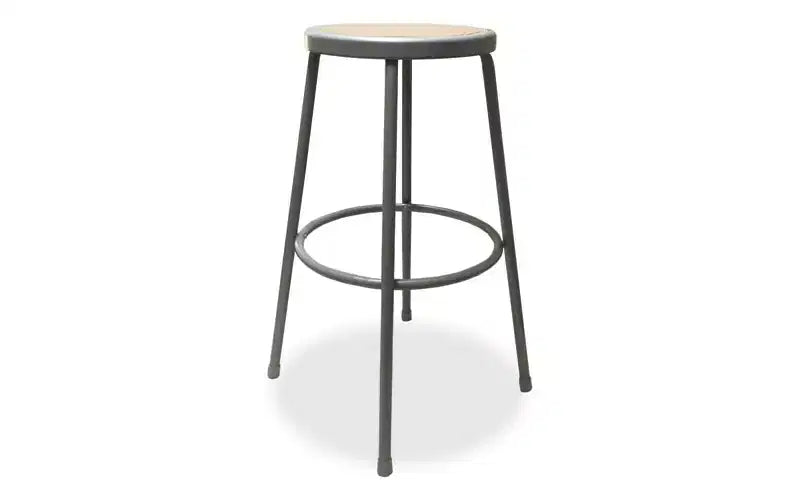 Tabouret d’atelier industriel en métal, sans dossier, supporte jusqu’à 300 lb, hauteur d’assise de 30, assise brune, base grise